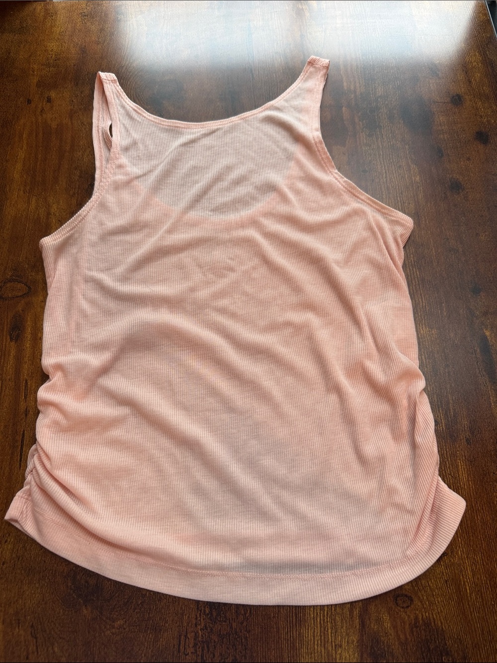 Nike Dri-FIT Women’s Blush Pink Ribbed Ruched Tank Top Size Small